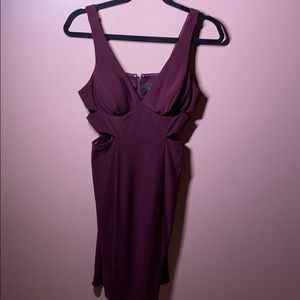 Mid length fitted purple dress
